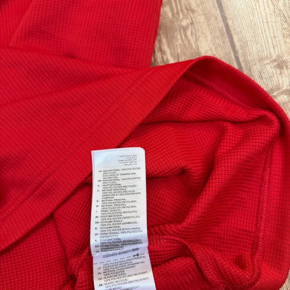 Adidas 1/4 Zip Pullover Sweatshirt Mens XL Red Lightweight 3 Stripe